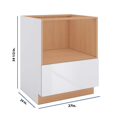 Modernform Cabinet Gloss White 27" W X 34 1/2" H X 24" D Base Microwave Cabinet