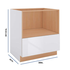 Modernform Cabinet Gloss White 30" W X 34 1/2" H X 24" D Base Microwave Cabinet