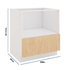 Modernform Cabinet Natural Oak 30" W X 34 1/2" H X 24" D Base Microwave Cabinet