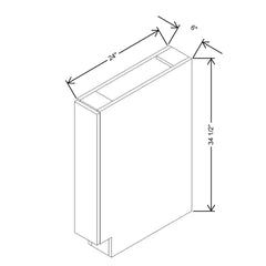 CNC Concord Fashion White 06" W X 34 1/2" H Base Spice Cabinet