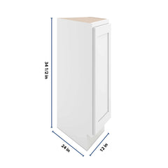 CNC Luxor 5-Piece White 24" W X 34 1/2 " H Angle Base End Cabinet