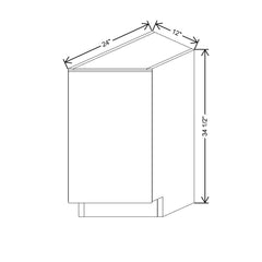 CNC Luxor Misty Grey 24" W X 34 1/2 " H Angle Base End Cabinet