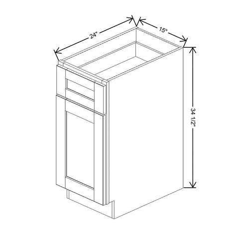 J&K Creme Glazed A7 Base Waste Bin Pull-Out w/One (1) Bin Cut-out - 15" W