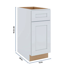 J&K White Shaker S8 Base Waste Bin Pull-Out w/One (1) Bin Cut-out - 15" W