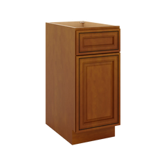 J&K Mocha Glazed K10 Base Waste Bin Pull-Out w/One (1) Bin Cut-out - 15" W