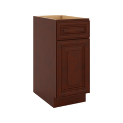 J&K Mahogany J5 Base Waste Bin Pull-Out w/One (1) Bin Cut-out - 15" W