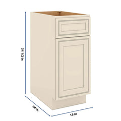J&K Pearl Glazed H9 Base Waste Bin Pull-Out w/One (1) Bin Cut-out - 15" W