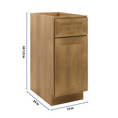J&K Butterscotch B8 Base Waste Bin Pull-Out w/One (1) Bin Cut-out - 15" W