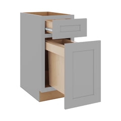 J&K Castle Grey S5 Base Waste Bin Pull-Out w/One (1) Bin Cut-out - 15" W