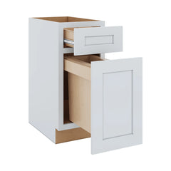 J&K White Shaker S8 Base Waste Bin Pull-Out w/One (1) Bin Cut-out - 15" W