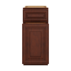 J&K Mahogany J5 Base Waste Bin Pull-Out w/One (1) Bin Cut-out - 15" W