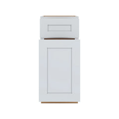 J&K White Shaker S8 Base Waste Bin Pull-Out w/One (1) Bin Cut-out - 15" W