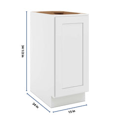 CNC Luxor 5-Piece White 15" W Full Height Waste Basket Cabinet
