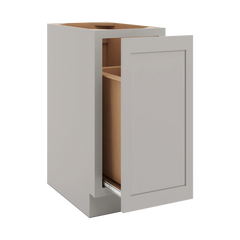 CNC Luxor 5-Piece Misty Grey 15" W Full Height Waste Basket Cabinet