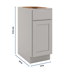 CNC Luxor Misty Grey 15" W Waste Basket Cabinet