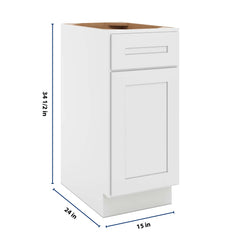 CNC Luxor 5-Piece White 15" W Waste Basket Cabinet