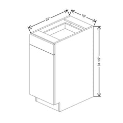 CNC Luxor Misty Grey 15" W Waste Basket Cabinet