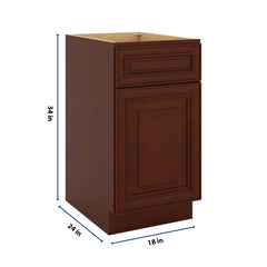 J&K Mahogany J5 Base Waste Bin Pull-Out w/Two (2) Bin Cut-outs - 18" W