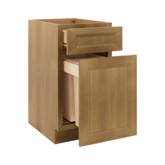 J&K Butterscotch B8 Base Waste Bin Pull-Out w/Two (2) Bin Cut-outs - 18" W