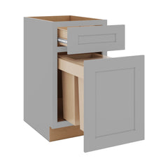 J&K Castle Grey S5 Base Waste Bin Pull-Out w/Two (2) Bin Cut-outs - 18" W