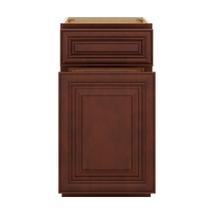 J&K Mahogany J5 Base Waste Bin Pull-Out w/Two (2) Bin Cut-outs - 18" W