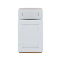 J&K White Shaker S8 Base Waste Bin Pull-Out w/Two (2) Bin Cut-outs - 18" W