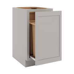 CNC Luxor Misty Grey 18" W Full Height Waste Basket Cabinet