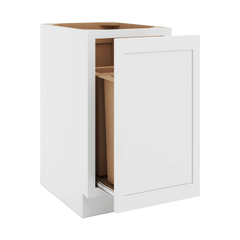 CNC Luxor White 18" W Full Height Waste Basket Cabinet