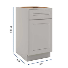 CNC Luxor 5-Piece Misty Grey 18" W Waste Basket Cabinet