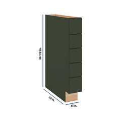 Modernform Cabinet Slim Sage Green 06" W X 34 1/2" H X 24" D Base Drawer w/Spice Rack