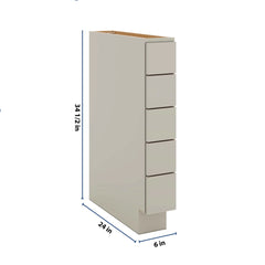 J&K Pebble B6 Spice Drawer Base - 6" W