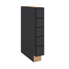 Modernform Cabinet Onyx Black Shaker 06" W X 34 1/2" H X 24" D Base Drawer w/Spice Rack