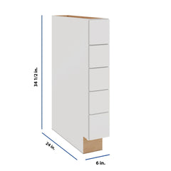 Modernform Cabinet White Shaker 06" W X 34 1/2" H X 24" D Base Drawer w/Spice Rack