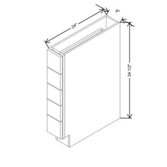 Modernform Cabinet White Shaker 06" W X 34 1/2" H X 24" D Base Drawer w/Spice Rack
