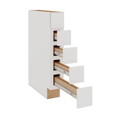 Modernform Cabinet White Shaker 06" W X 34 1/2" H X 24" D Base Drawer w/Spice Rack