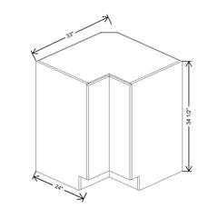 CNC Luxor Smoky Grey 33" W Carousel Corner Base Cabinet