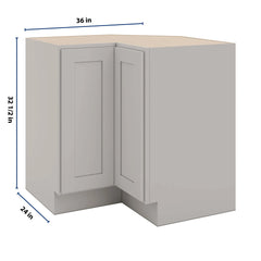 CNC Luxor Misty Grey 36" W Lazy Susan Corner Base Cabinet