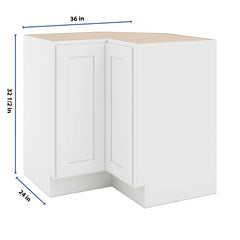 CNC Luxor White 36" W Lazy Susan Corner Base Cabinet