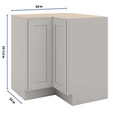 CNC Luxor Misty Grey 36" W Carousel Corner Base Cabinet