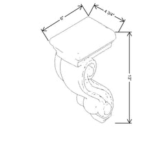 CNC Concord Fashion White 4 3/4" W X 13" H X 6" D Corbel