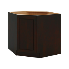 J&K Espresso K8 Base Corner Diagonal w/With Round Lazy-Susan Tray - 36"W