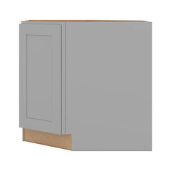 J&K Castle Grey S5 Base Corner Diagonal w/With Round Lazy-Susan Tray - 36"W