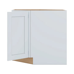 J&K White Shaker S8 Base Corner Diagonal w/With Round Lazy-Susan Tray - 36"W