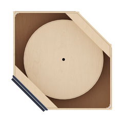 J&K Naval B7 Base Corner Diagonal w/With Round Lazy-Susan Tray - 36"W