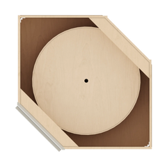 J&K Pebble B6 Base Corner Diagonal w/With Round Lazy-Susan Tray - 36"W