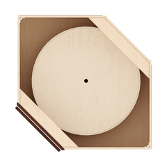 J&K Mahogany J5 Base Corner Diagonal w/With Round Lazy-Susan Tray - 36"W