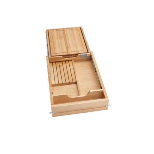 Fabuwood Allure Fusion Dove 18" Width Cutting Board & Knife Drawer w/Blum Sides