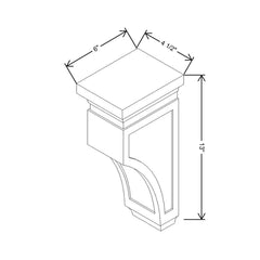 CNC Concord Park Ave White 4 1/2" W X 13" H X 6" D Corbel