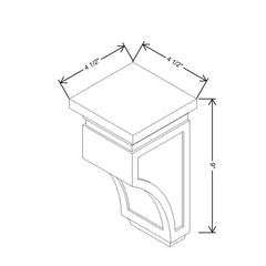 CNC Concord Fashion White 4 1/2" W X 9" H X 4 1/2" D Corbel