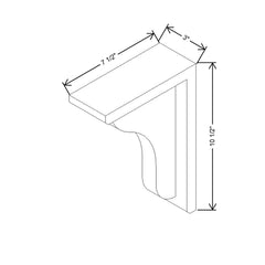 CNC Luxor 5-Piece Harvest 3" W X 7 1/2"  H X 10 1/2" D Corbel